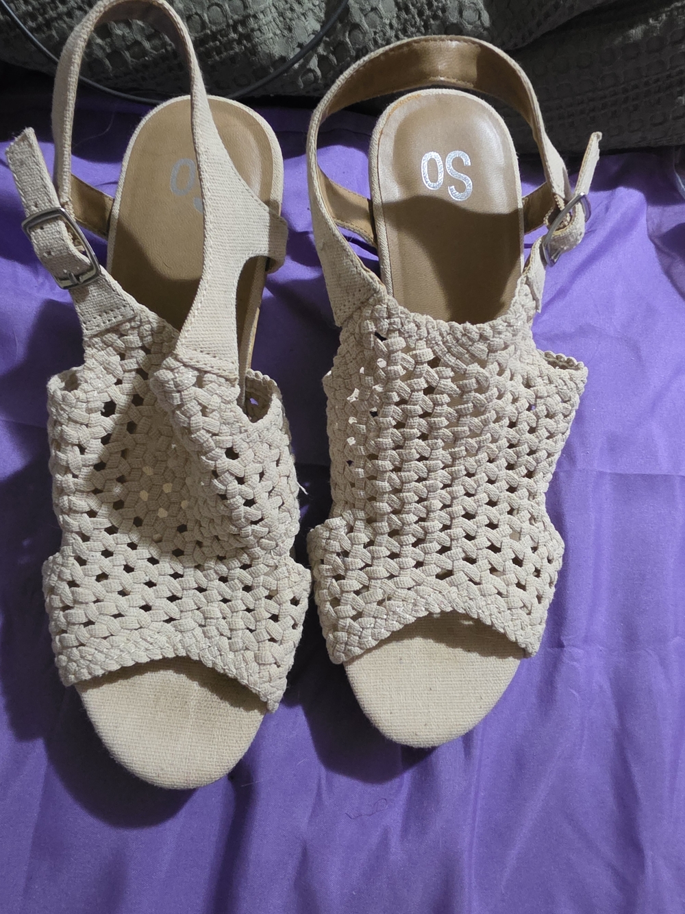 Kohl's SO Beige Woven Slingback Sandals